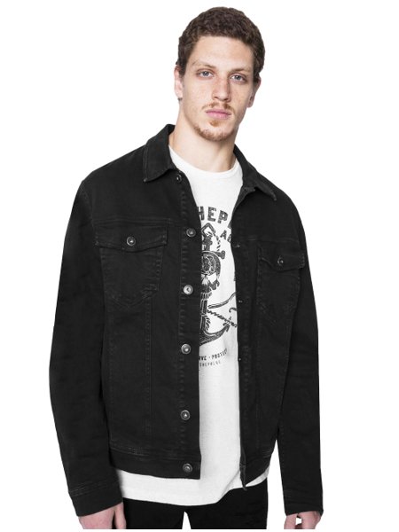 Jaqueta Ellus Jeans Masculina Denim Color Stretch Preta Secret