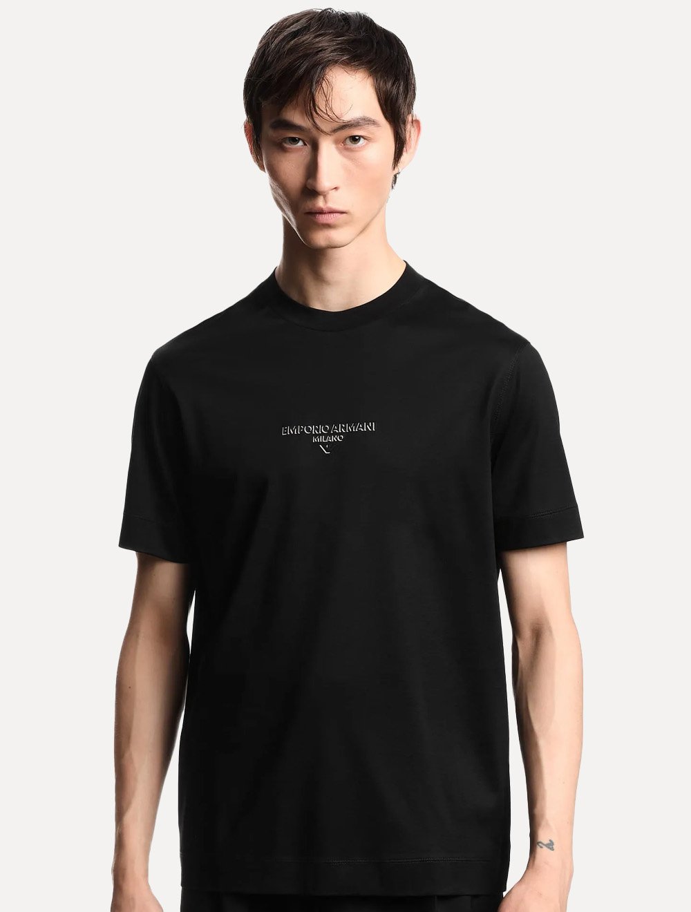 Camiseta Emporio Armani Masculina Jersey Logo Chest Preta | Secret