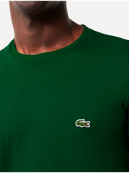 Camiseta Lacoste Masculina Classic Pima Cotton Logo Verde