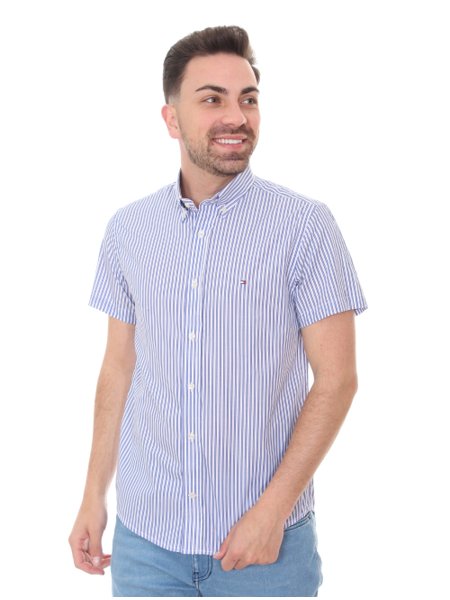 camisa manga curta tommy hilfiger xadrez
