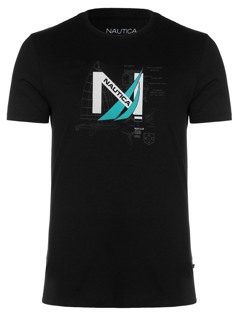 Camiseta Nautica Masculina Sailing Club Sketch Preta