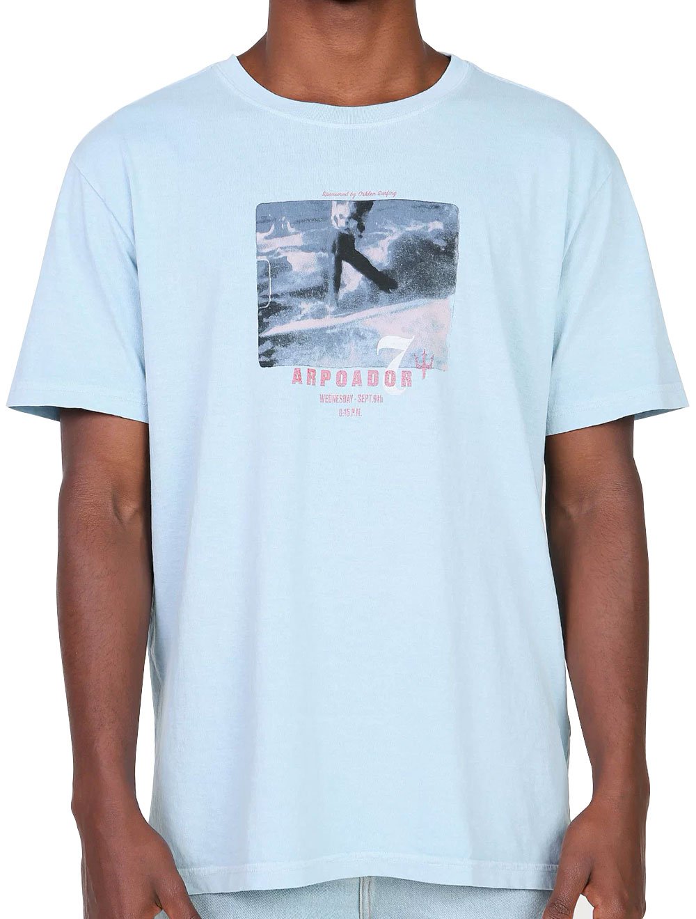 Camiseta Osklen Masculina Stone Old Style Surf Azul Claro