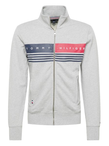 Jaqueta Tommy Hilfiger Masculina Block Chest Full-Zip Cinza Mescla