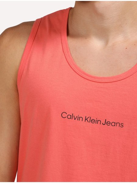 Regata Calvin Klein Jeans Masculina Front Logo Vermelho Médio