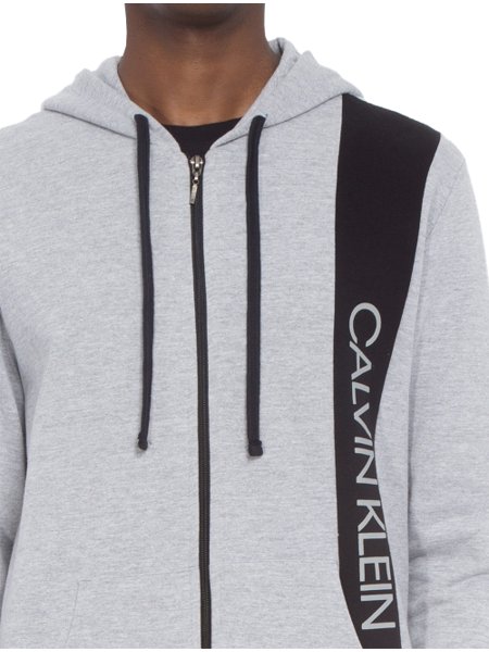 calvin klein zip moletom com capuz grey