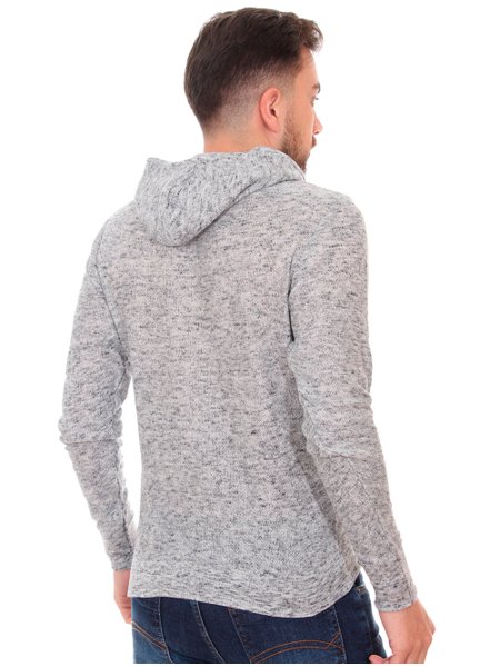 BLUSA MOLETOM DE TRICOT MASCULINA- CINZA MESCLA