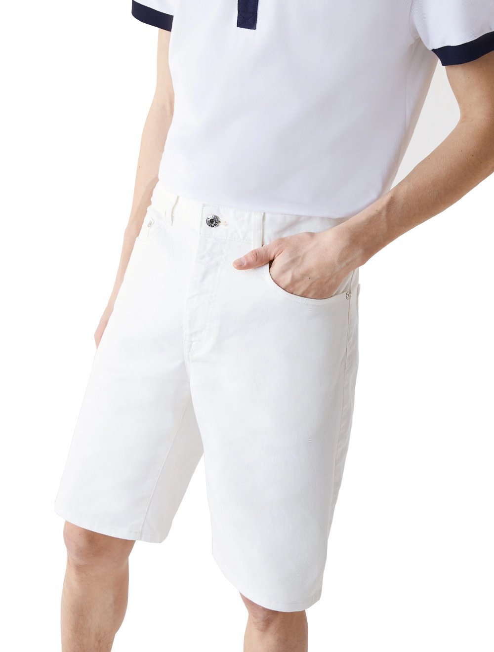 Bermuda Lacoste Masculina Jeans Essential Cotton Branca