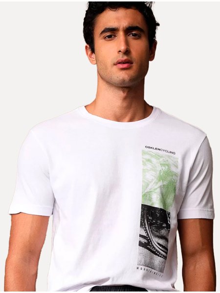 Camiseta Osklen Masculina Slim Stone MTB Photo Branca