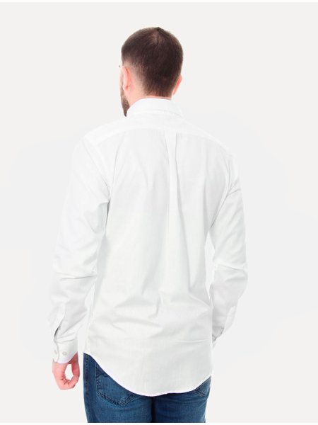 Camisa Ralph Lauren Masculina Custom Fit Oxford Branca