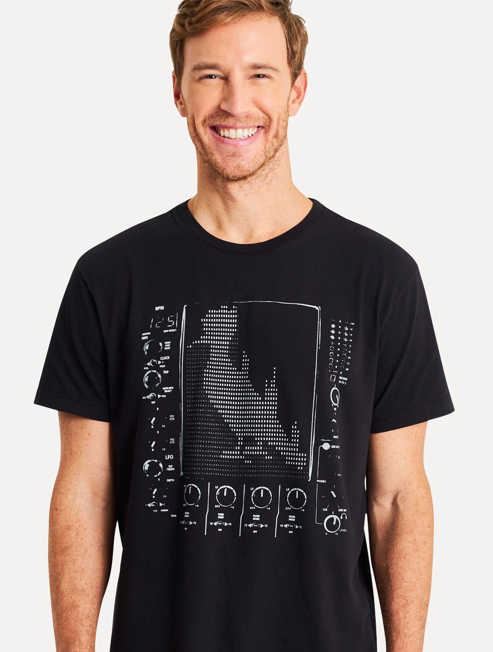 Camiseta Reserva Masculina Estampada Eletro Sample Preta