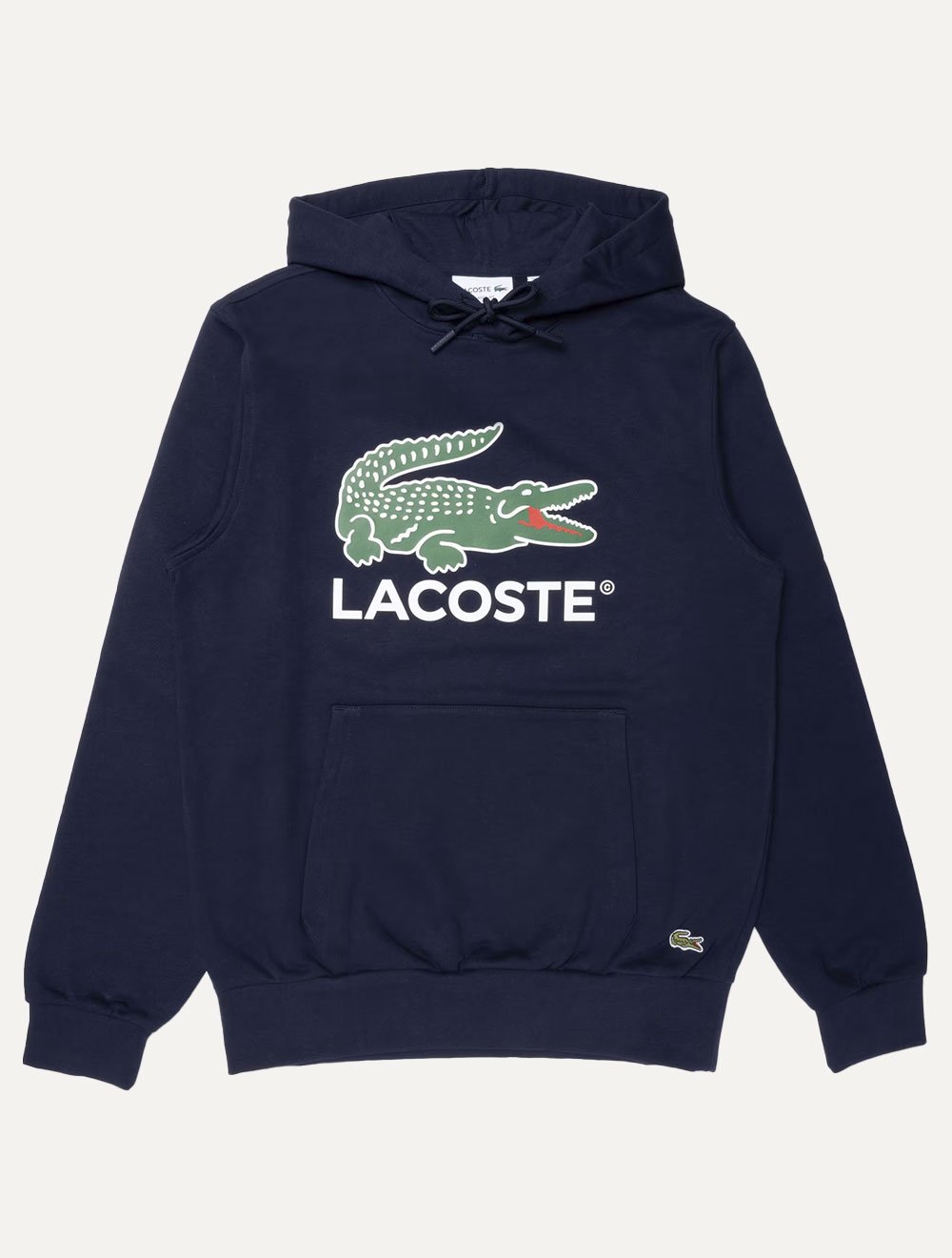 Moletom Lacoste Masculino Hoodie Classic Fit Cotton Fleece Logo Azul Marinho