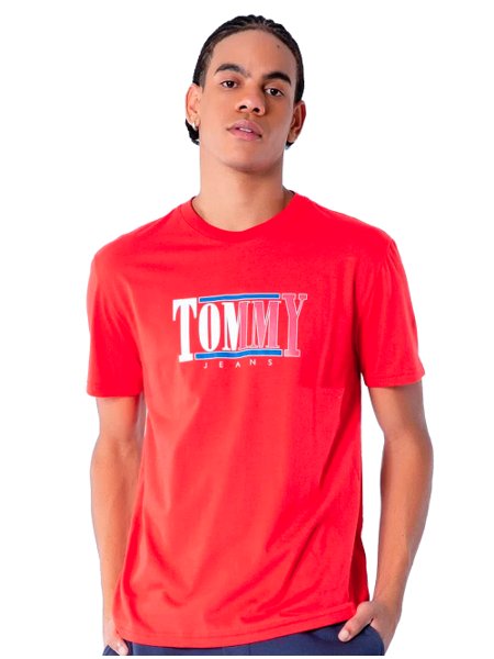 Camiseta Tommy Jeans Masculina RWB Centered Logo Vermelha