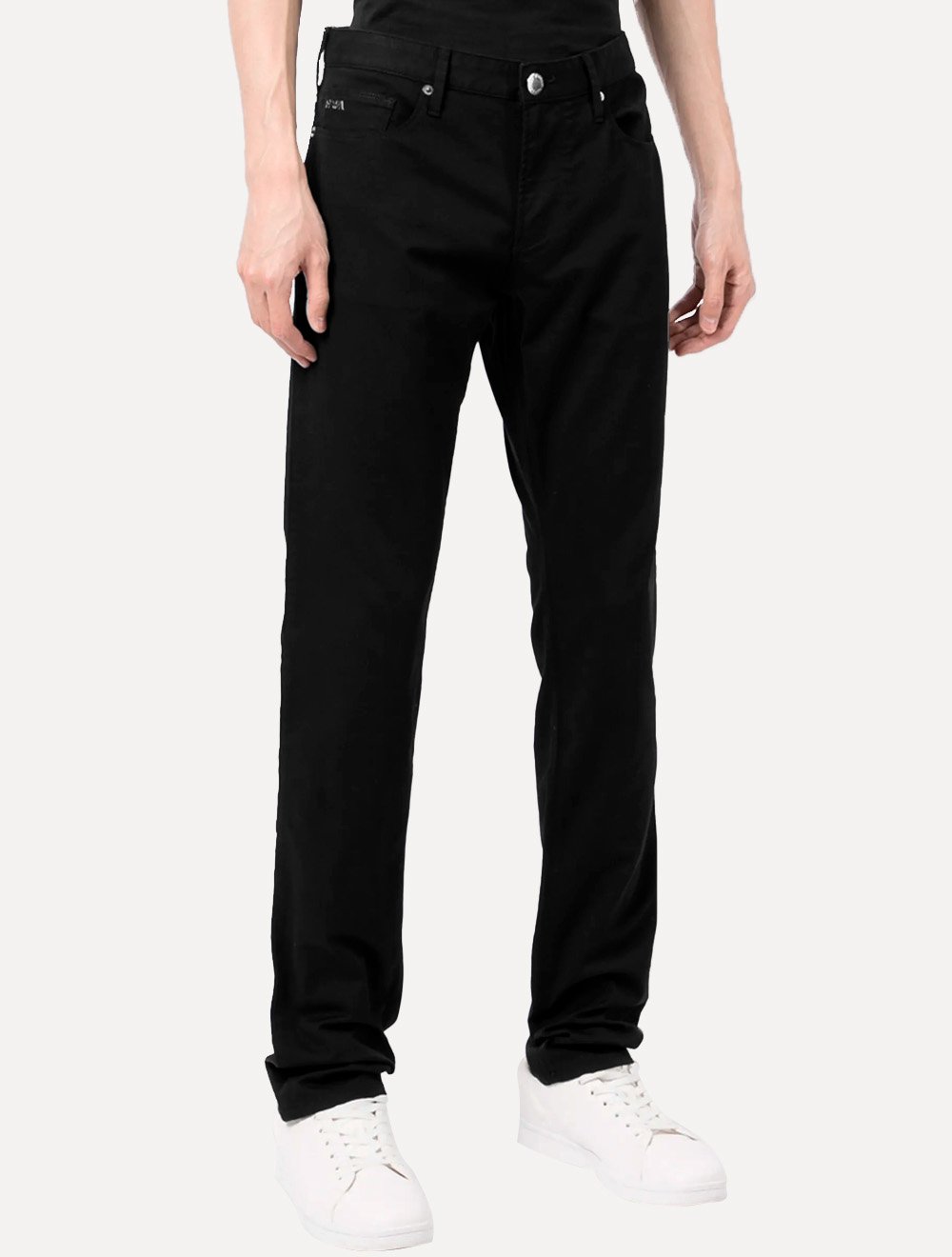 Calça Jeans Empório Armani Masculina J06 Slim Fit 5 Pockets Preta