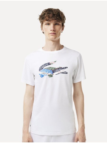 Camiseta Lacoste Masculina Sport Cotton Jersey Logo Branca
