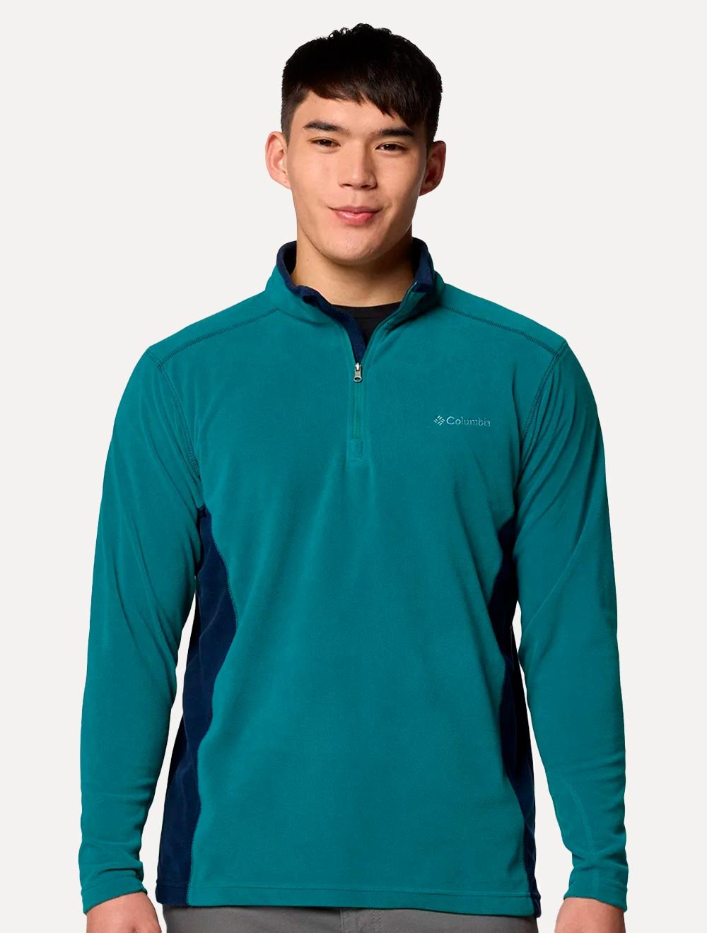 Blusa Columbia Masculina Klamath Range II Half Zip Verde | Secret