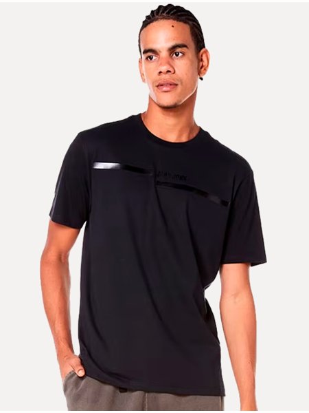 Camiseta John John Masculina Regular Transfer Line Preta