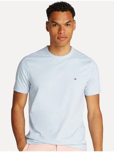 Camiseta Tommy Hilfiger Masculina Slim Fit Essential Stretch Azul Claro