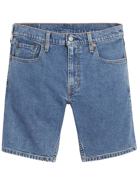 Bermuda Levis Jeans Masculina 412 Slim Shorts Stretch Stoned Azul