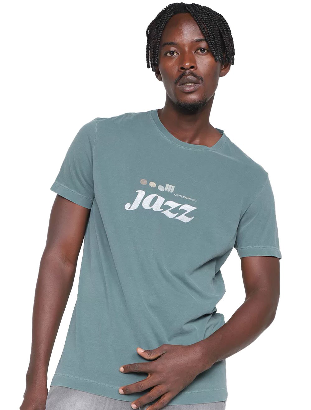Camiseta Osklen Masculina Slim Stone Jazz Verde