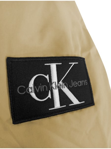 Jaqueta Calvin Klein Jeans Masculina Reciclada Chest Logo Cáqui Claro