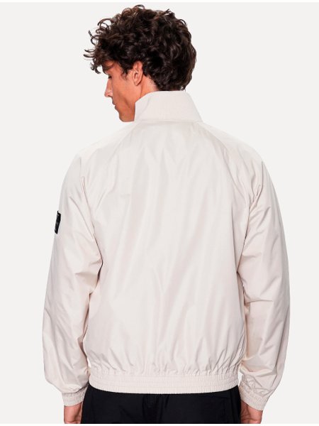 Jaqueta Calvin Klein Jeans Bomber Recycled Polyester Zip Up Off-White