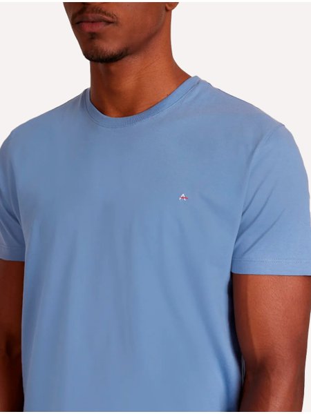 Camiseta Aramis Masculina Basic Lisa Azul Médio