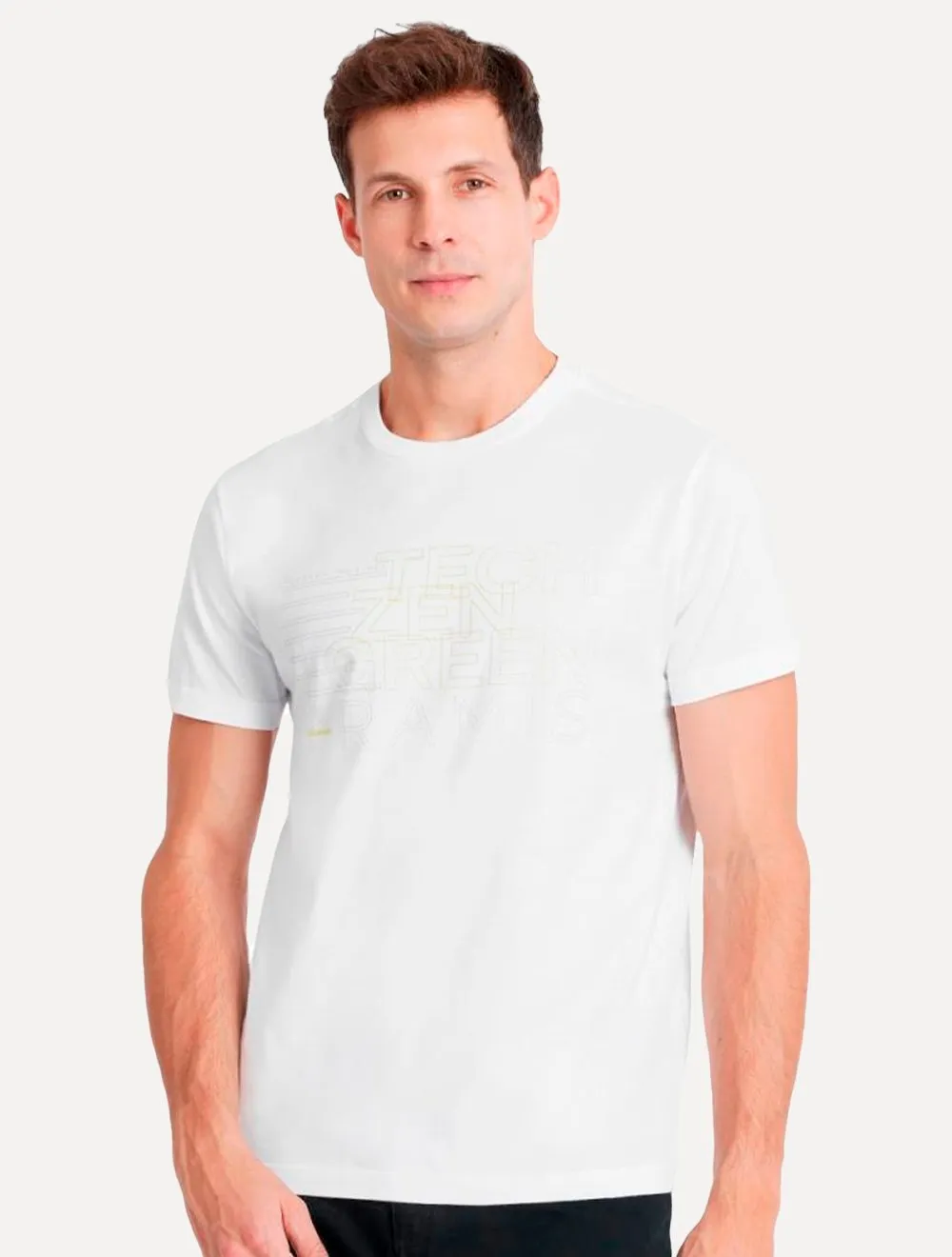 Camiseta Aramis Masculina Estampa Pilares Branca