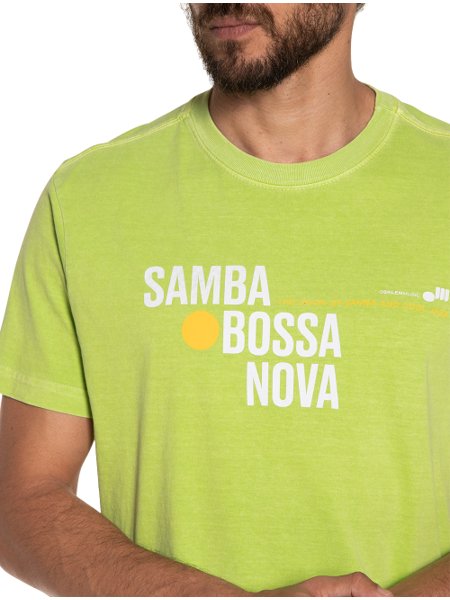 Camiseta Osklen Masculina Regular Stone Samba Bossa Verde Lima
