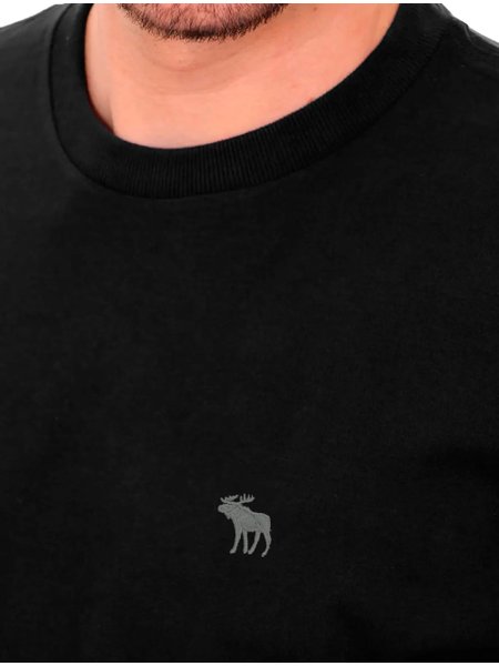 Camiseta Abercrombie Masculina Classic Grey Icon Preta