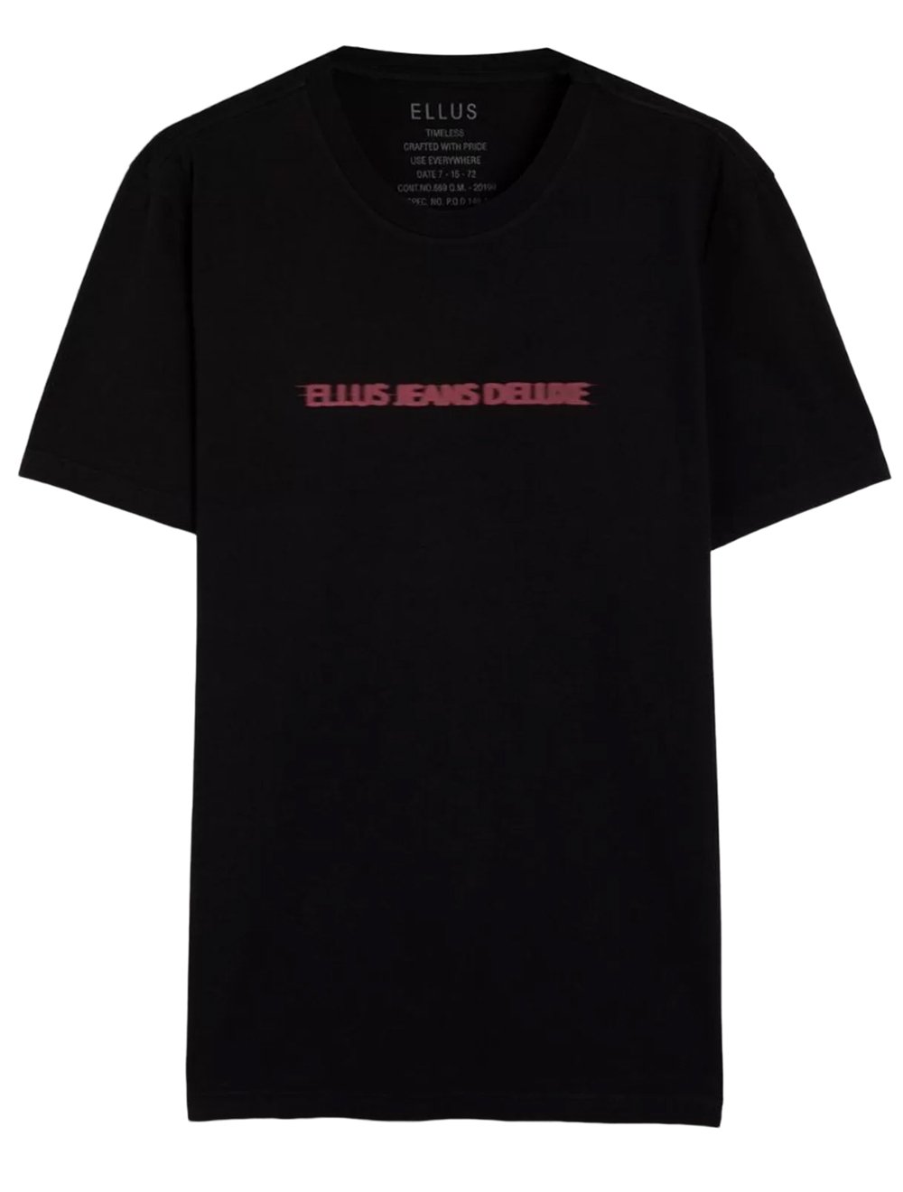Camiseta Ellus Cotton Fine Deluxe Classic Blurry Preta