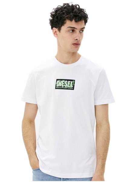 Camiseta Diesel Masculina T-Diegos-N34 Patch Branca