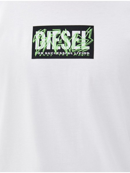 Camiseta Diesel Masculina T-Diegos-N34 Patch Branca