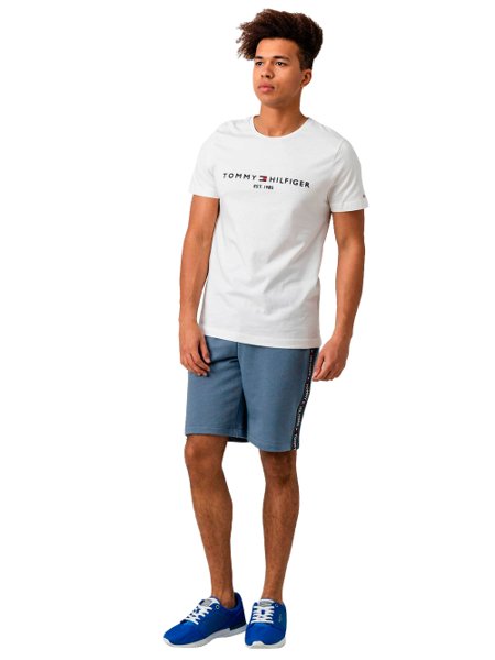 Camiseta Tommy Hilfiger Masculina Flag Core Logo Branca