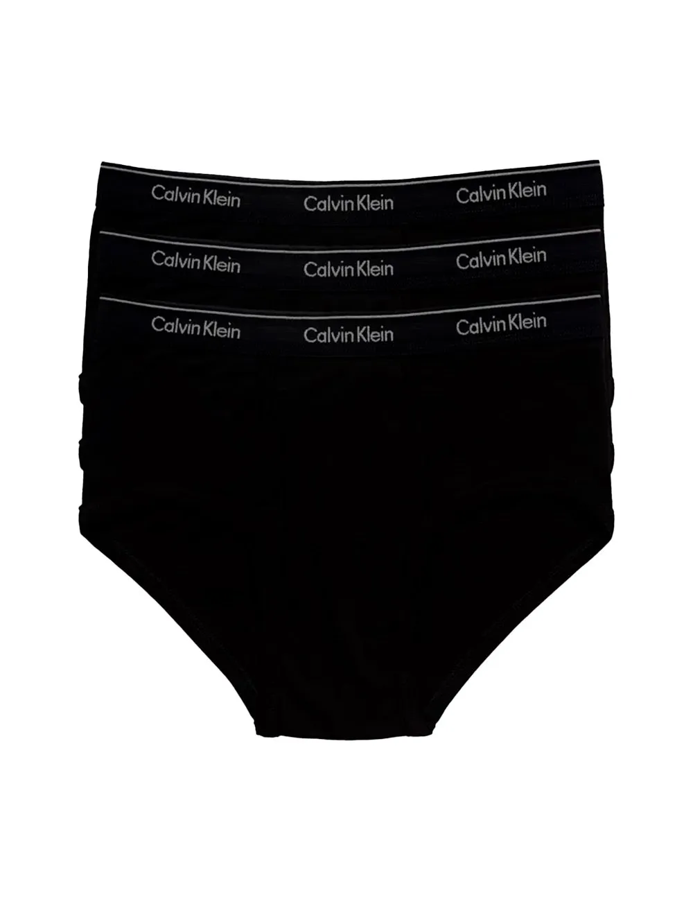 Cueca Calvin Klein Brief Cotton Stretch Classic All Black Pretas Pack 3UN