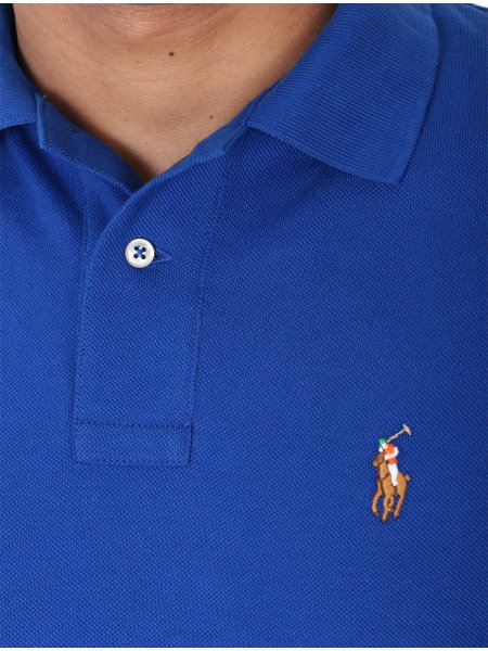 Polo Ralph Lauren Masculina Custom Fit Coloured Logo Royal