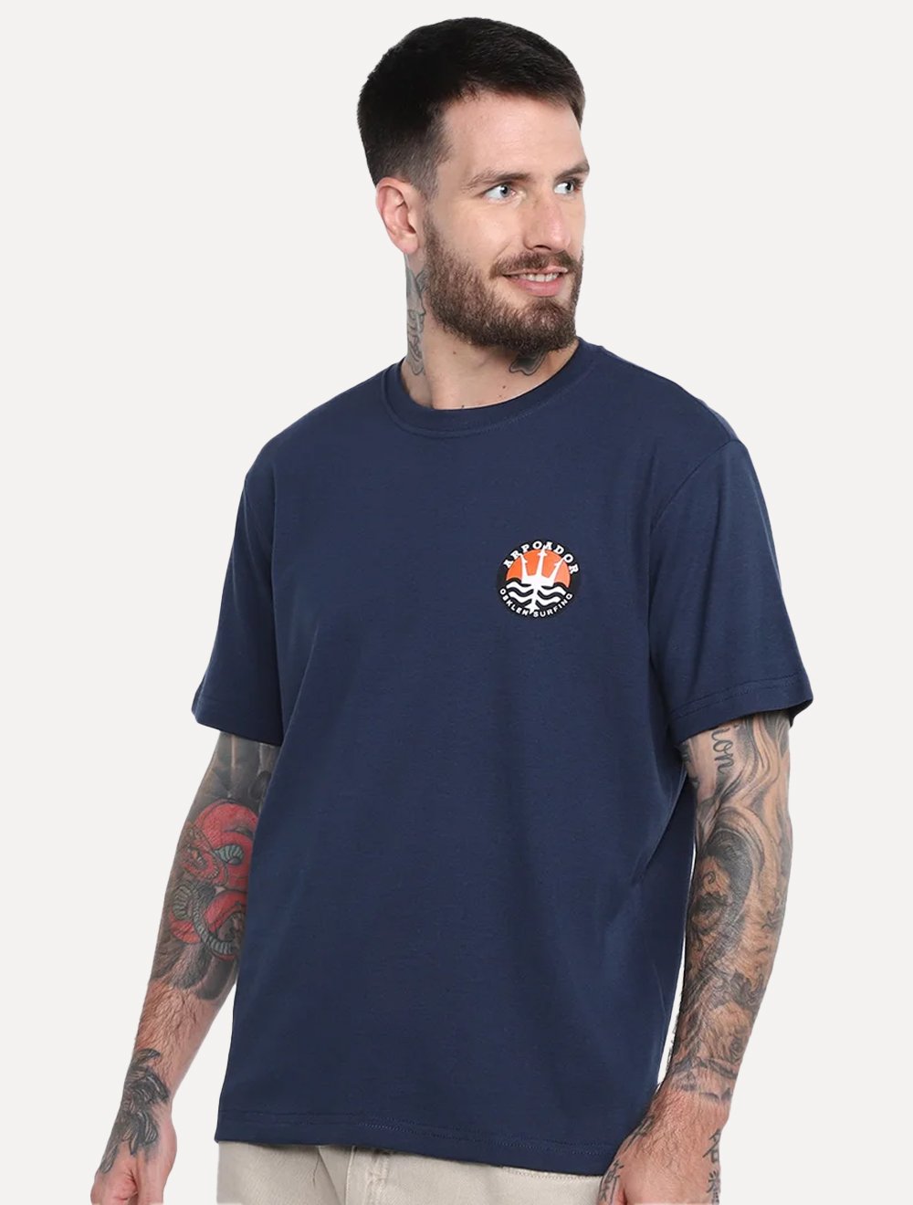 Camiseta Osklen Masculina Regular Big Shirt Arpoador Selo Azul