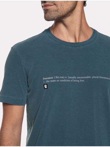 Camiseta Osklen Masculina Slim Stone Freeness Azul Médio