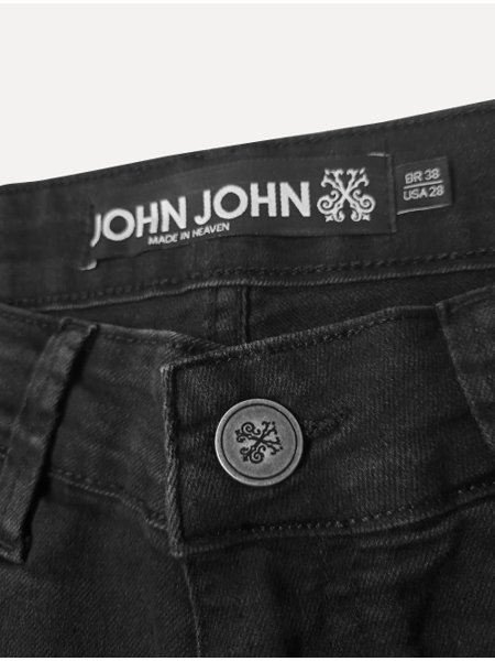 Calça John John Jeans Masculina Super Skinny Brooks Stoned Preta