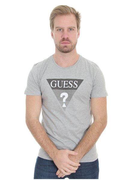 Camiseta Guess Masculina Gradient Grey Cinza Mescla