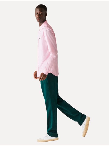 Camisa Lacoste Masculina Regular Premium Cotton Rosa Claro