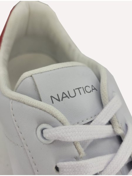 Tênis Nautica Masculino SL Couro Vermelho/Branco Secret Outlet