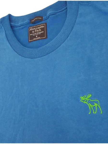 Camiseta Abercrombie Masculina Outline Green Icon Azul Royal