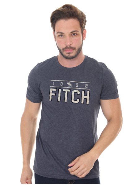 Camiseta Abercrombie Masculina Muscle 1892 Moose Fitch Display Azul ...