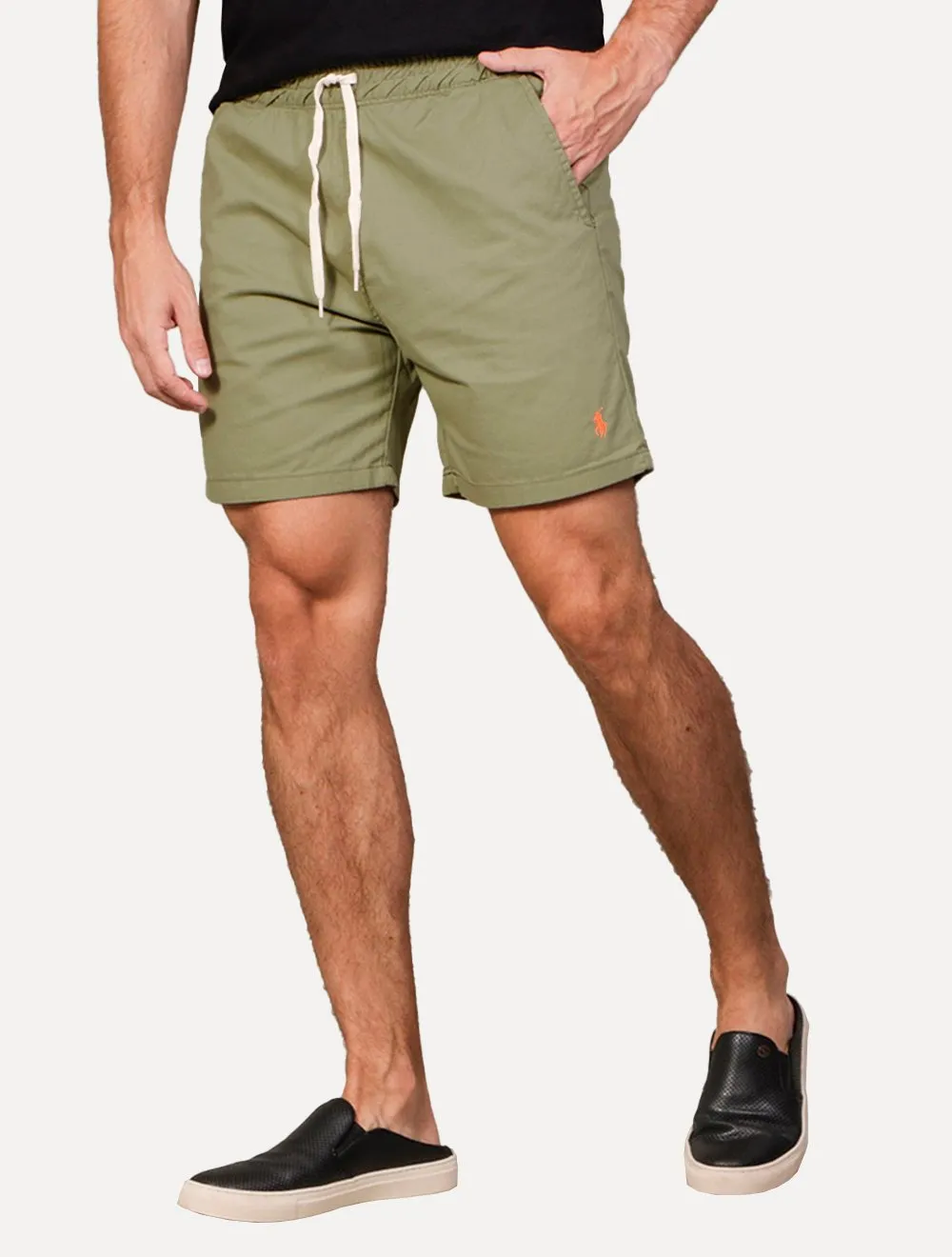 Short Ralph Lauren Masculino Sarja Chino Orange Icon Verde Salvia