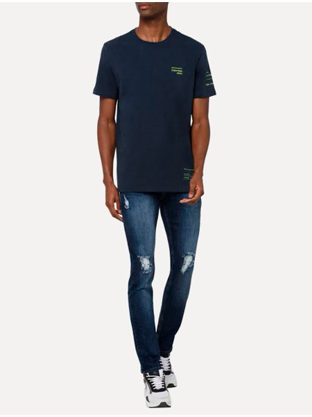 Camiseta Calvin Klein Jeans Masculina Defy Boundaries Azul Marinho