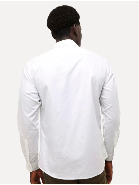 Camisa Dudalina Masculina Slim Superfine Cotton Maquinetada Branca
