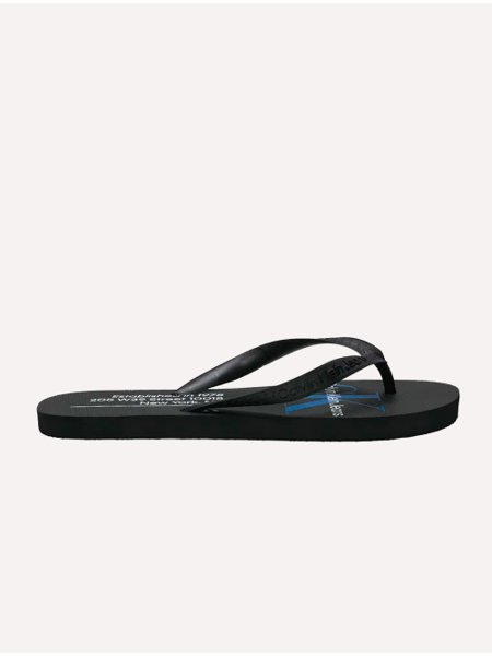 Chinelo Calvin Klein Jeans RE Issue Established 1978 Preto