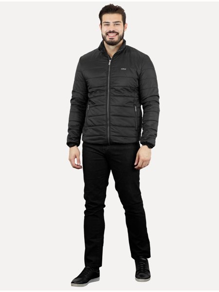 Jaqueta Colcci Masculina Matelasse Gola Alta Preta Secret Outlet