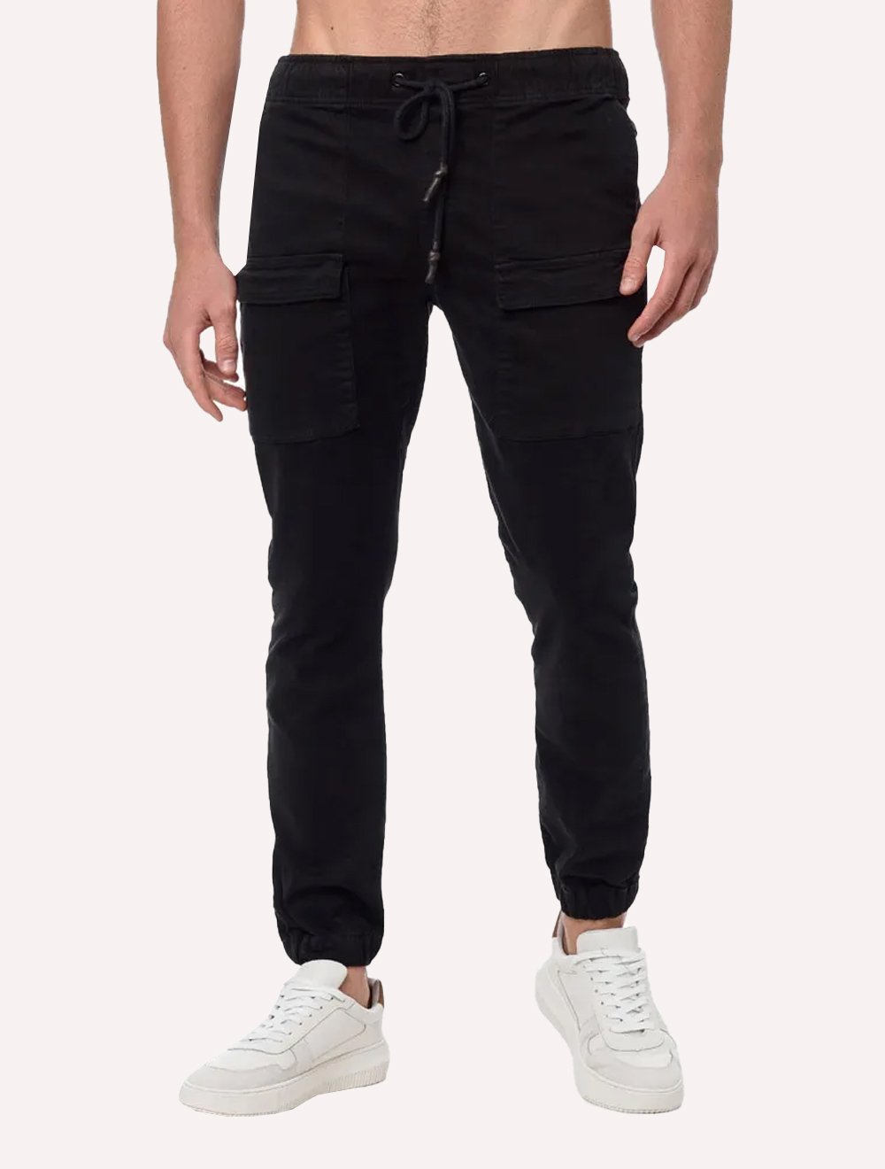 Calça Calvin Klein Jeans Masculina Cordão Color Cargo Preta