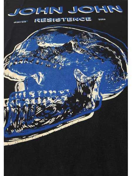 Camiseta John John Masculina Blue Skull Preta